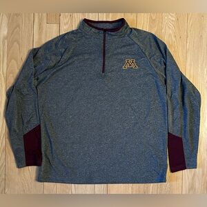 Men's Colosseum Gray Minnesota Golden Gophers Quarter-Zip Jacket, Size XL
